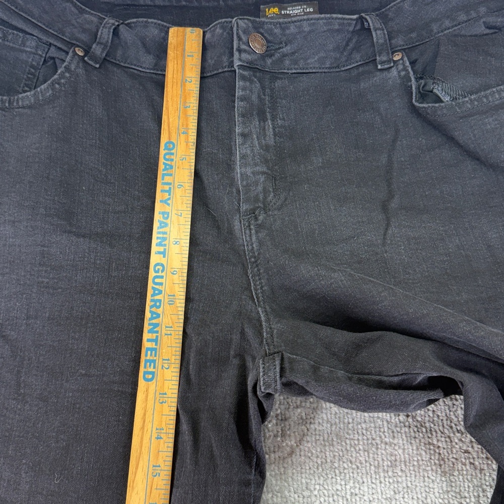 Lee Black Jeans Relaxed Fit Straight Leg Mid Rise Pants Womens 18W 18 - Picture 5 of 11
